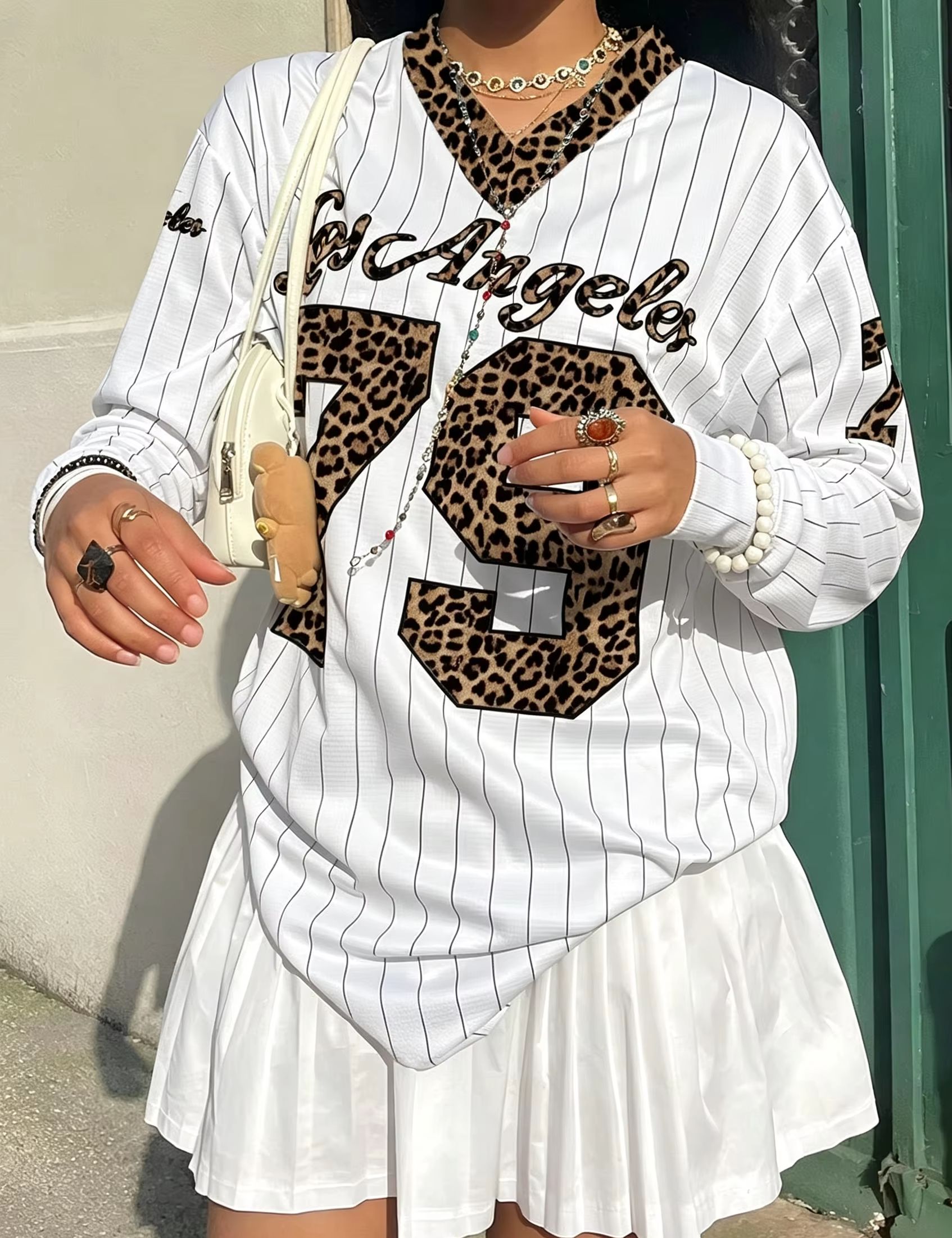 Street Fashion Jersey - เสื้อฟุตบอลลอสแอนเจลิส หมายเลข 79 สไตล์อเมริกัน คอวี แขนยาว