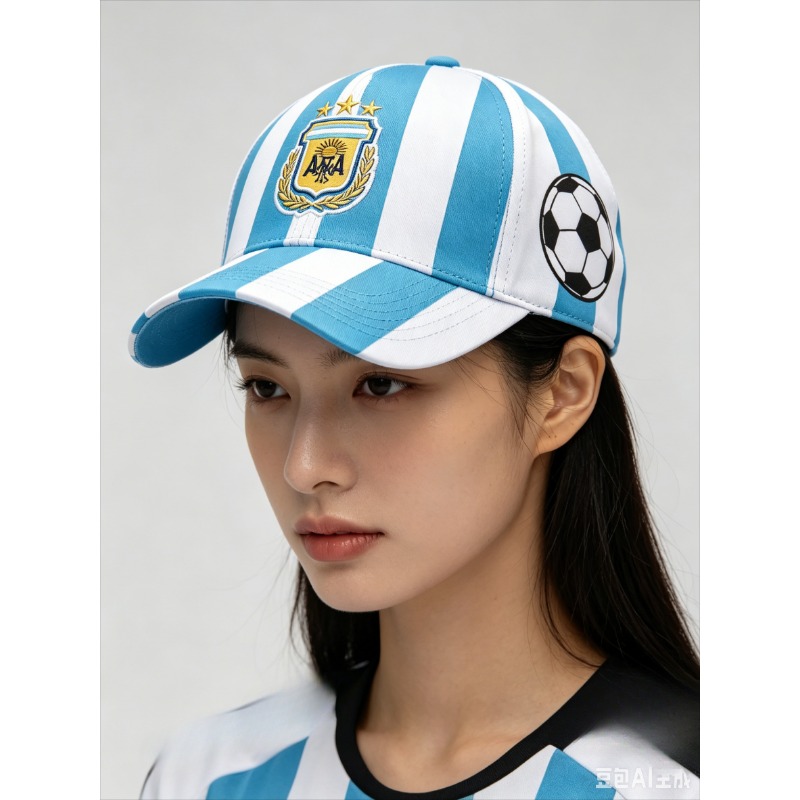 Baseball Cap Fitted - หมวกเบสบอลพิมพ์ลาย 3 มิติ ลายฟุตบอลสไตล์อาร์เจนตินา ปี 2026