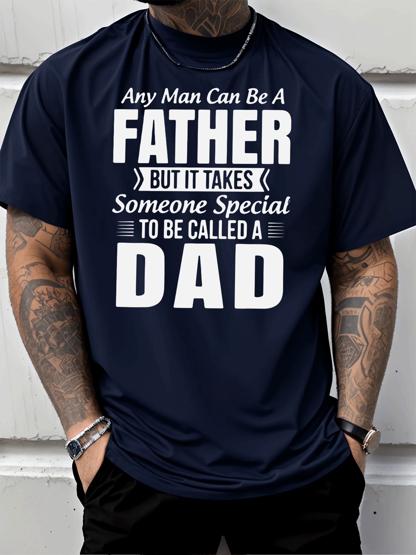 Street Fashion Quotes - เสื้อยืดคอกลมลายพิมพ์คำพูดของพ่อ สไตล์ลำลองสำหรับผู้ชาย แฟชั่นผู้ใหญ่ เสื้อผ้าลำลองสไตล์สตรีท ชุดใส่ในชีวิตประจำวัน ของขวัญวันหยุด