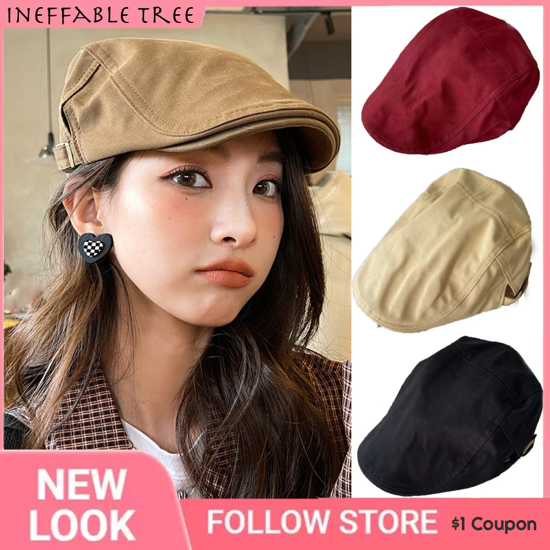 Japanese Street Fashion Female - INS ญี่ปุ่น Street แฟชั่นธรรมดา Beret หมวกหญิงฤดูใบไม้ผลิฤดูร้อนและฤดูใบไม้ร่วง