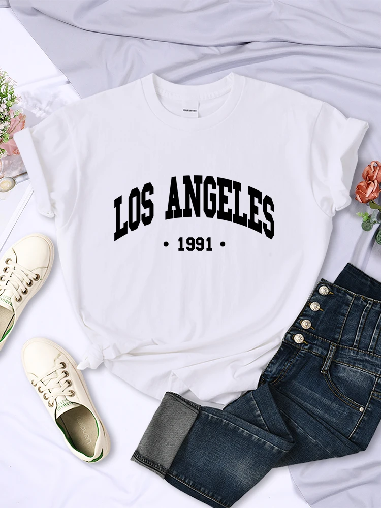Los Angels 1991เสื้อยืดผู้หญิง - Street Fashion Usa บทวิจารณ์และราคา