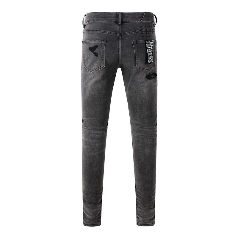 กางเกงยีนส์ผู้ชายทรงสกินนี่สีเ - Distressed Jean Rip บทวิจารณ์และราคา