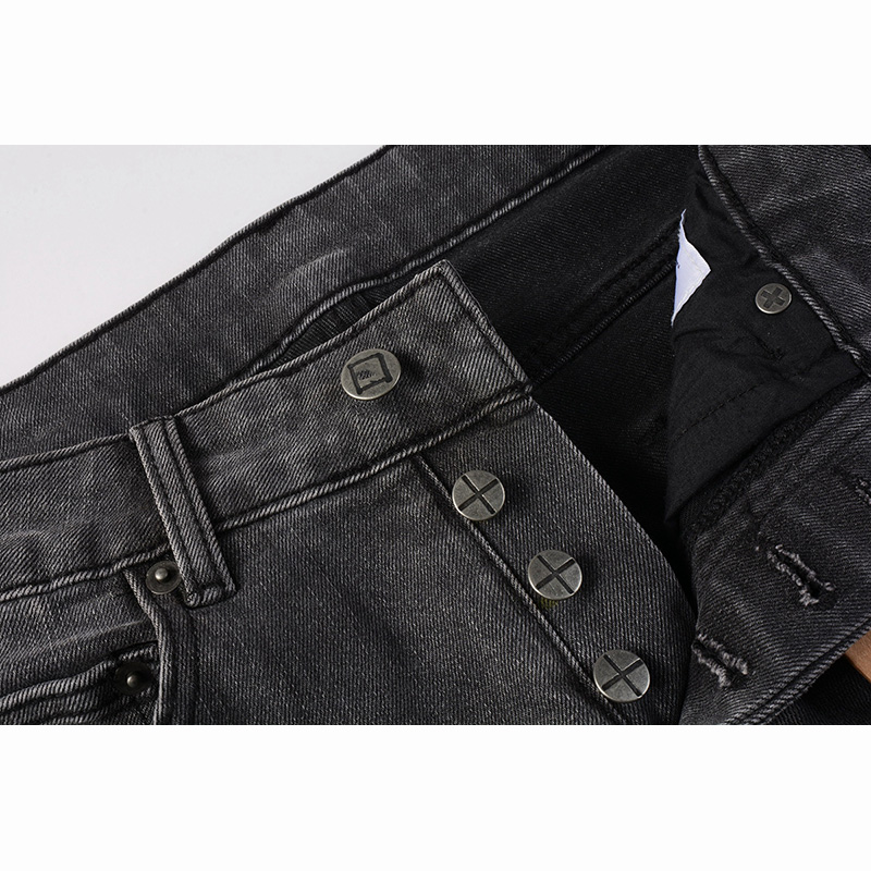 กางเกงยีนส์ผู้ชายทรงสกินนี่สีเ - Distressed Jean Rip บทวิจารณ์และราคา
