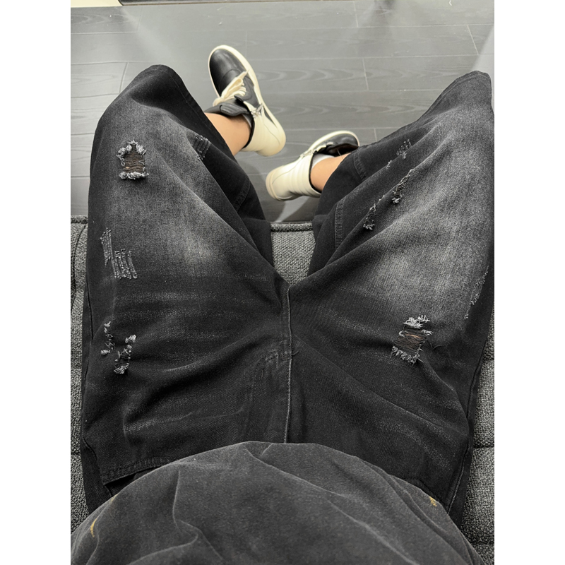 กางเกงยีนส์ขาสั้นทรงตรงสไตล์อเ - Distressed Jean Rip บทวิจารณ์และราคา
