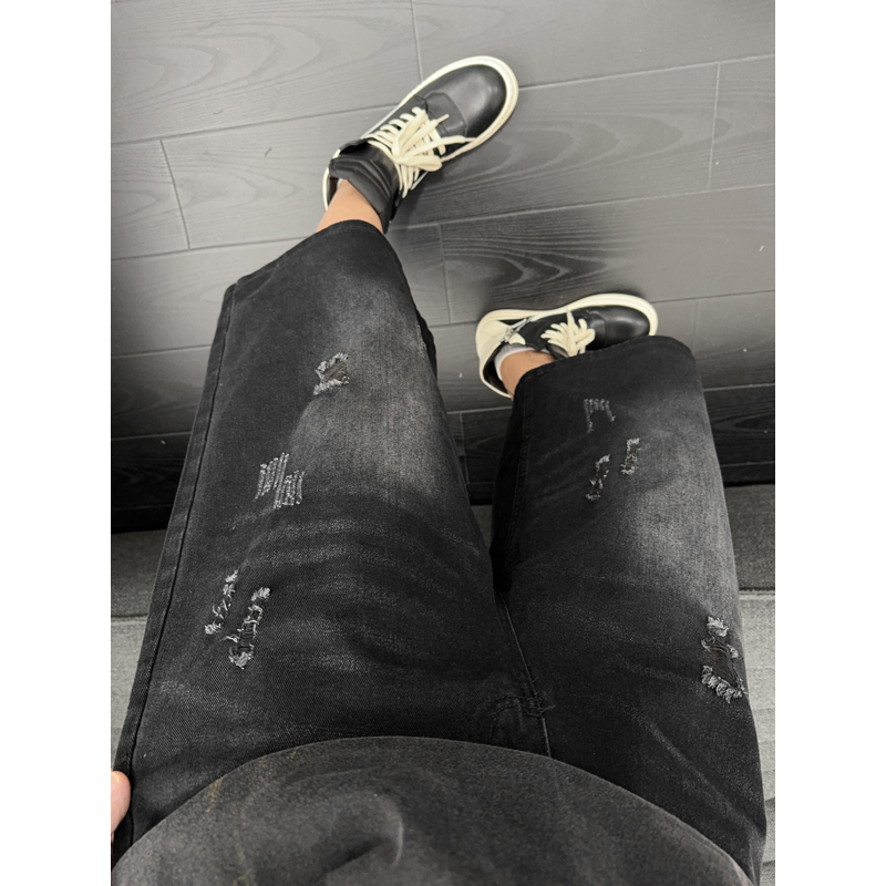 กางเกงยีนส์ขาสั้นทรงตรงสไตล์อเ - Distressed Jean Rip บทวิจารณ์และราคา