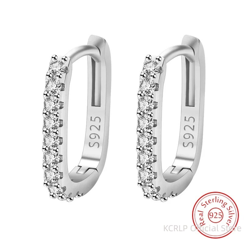คุณภาพสูง 925 เงินสเตอร์ลิงคริ - Street Fashion Earrings บทวิจารณ์และราคา