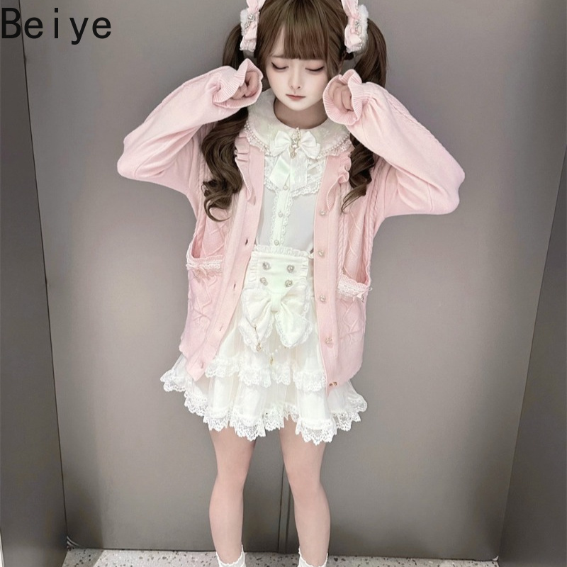 เสื้อโค้ทสเวตเตอร์แขนยาวทรงหลว - Japanese Street Fashion Female บทวิจารณ์และราคา