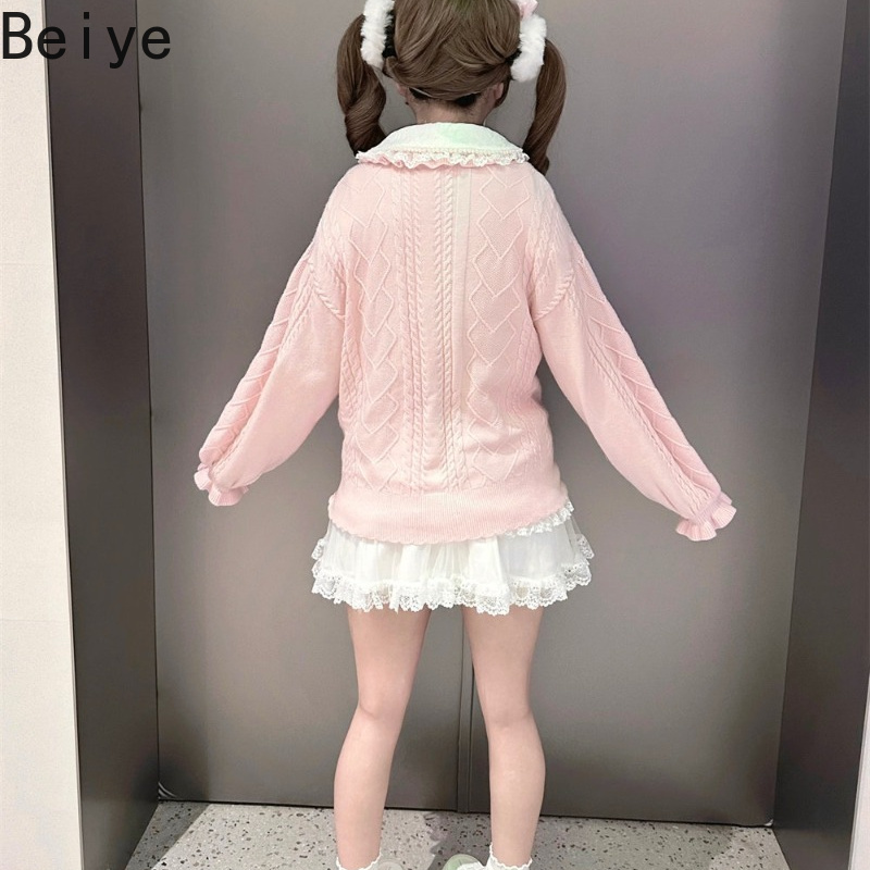 เสื้อโค้ทสเวตเตอร์แขนยาวทรงหลว - Japanese Street Fashion Female บทวิจารณ์และราคา