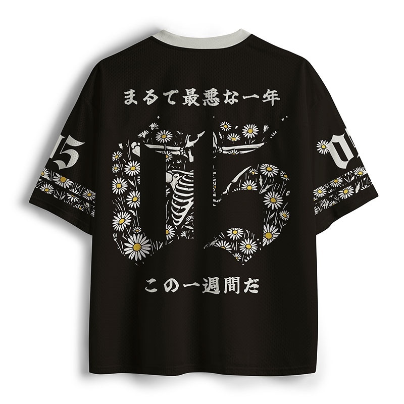 เสื้อเจอร์ซีย์ตาข่ายคอวีลายพิม - Street Fashion Jersey บทวิจารณ์และราคา