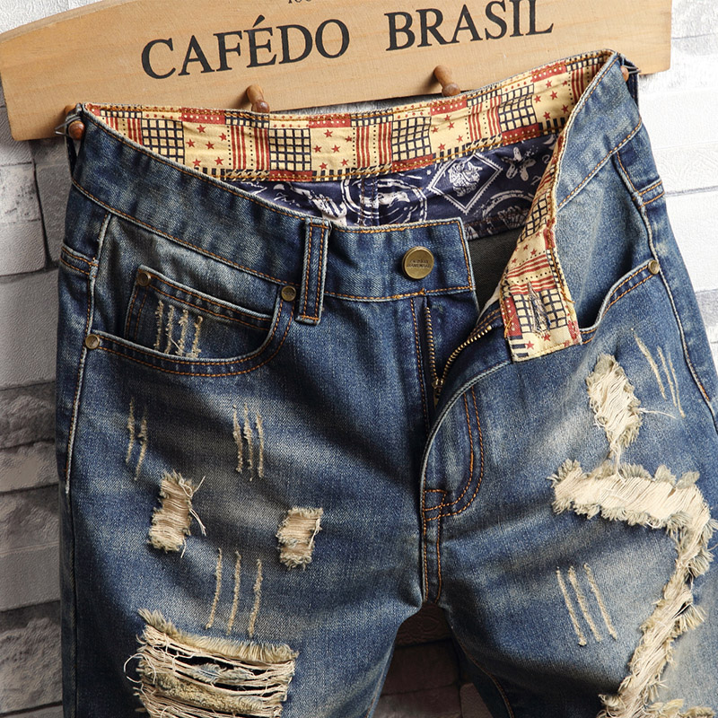 กางเกงยีนส์ขาสั้นสไตล์ฮิปฮอปขา - Distressed Jean Rip บทวิจารณ์และราคา