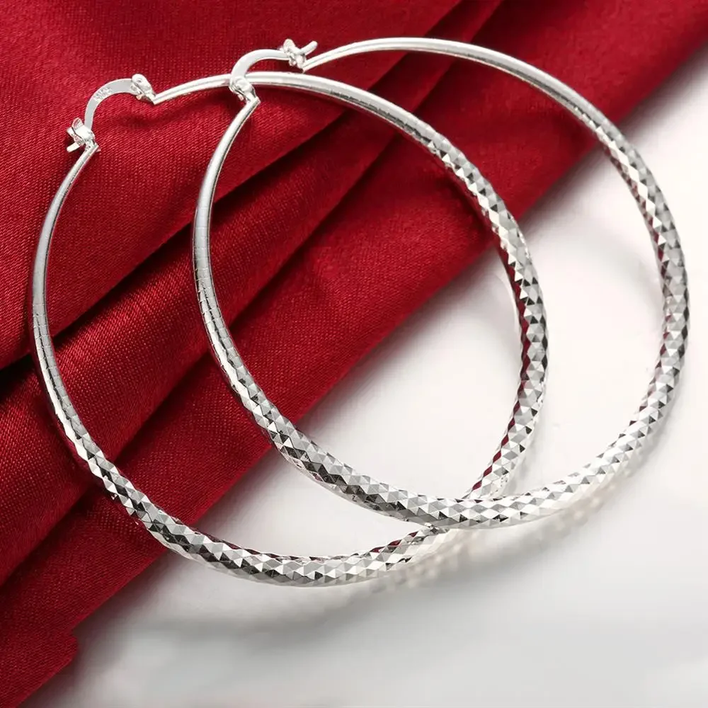 ต่างหูเงินแท้ 925 ขนาด 7 ซม. ส - Street Fashion Earrings บทวิจารณ์และราคา