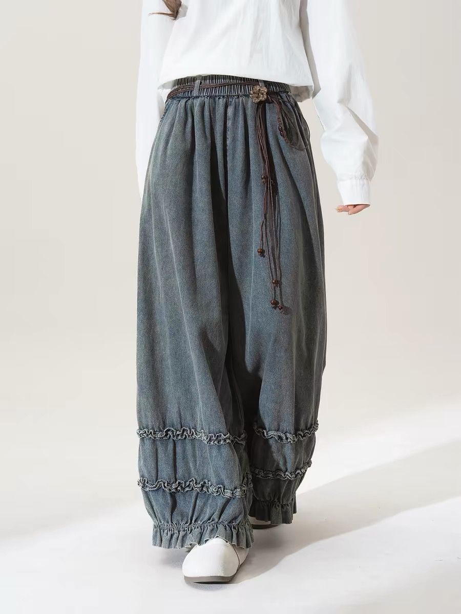 กางเกงผู้หญิงสไตล์ญี่ปุ่นย้อนย - Japanese Street Fashion Female บทวิจารณ์และราคา