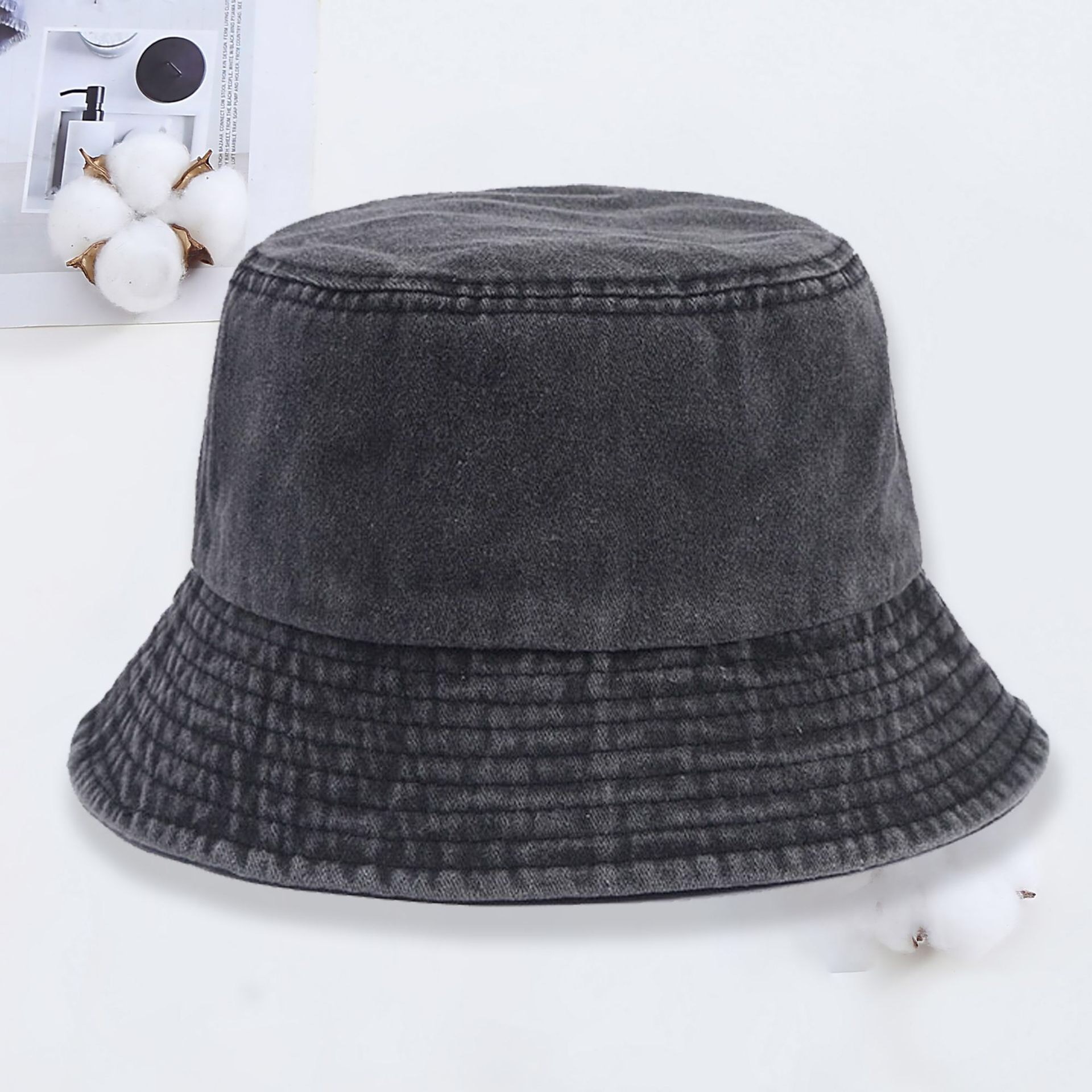 หมวกบักเก็ตยีนส์โลโก้สั่งทำพิเ - Baseball Cap Fitted บทวิจารณ์และราคา
