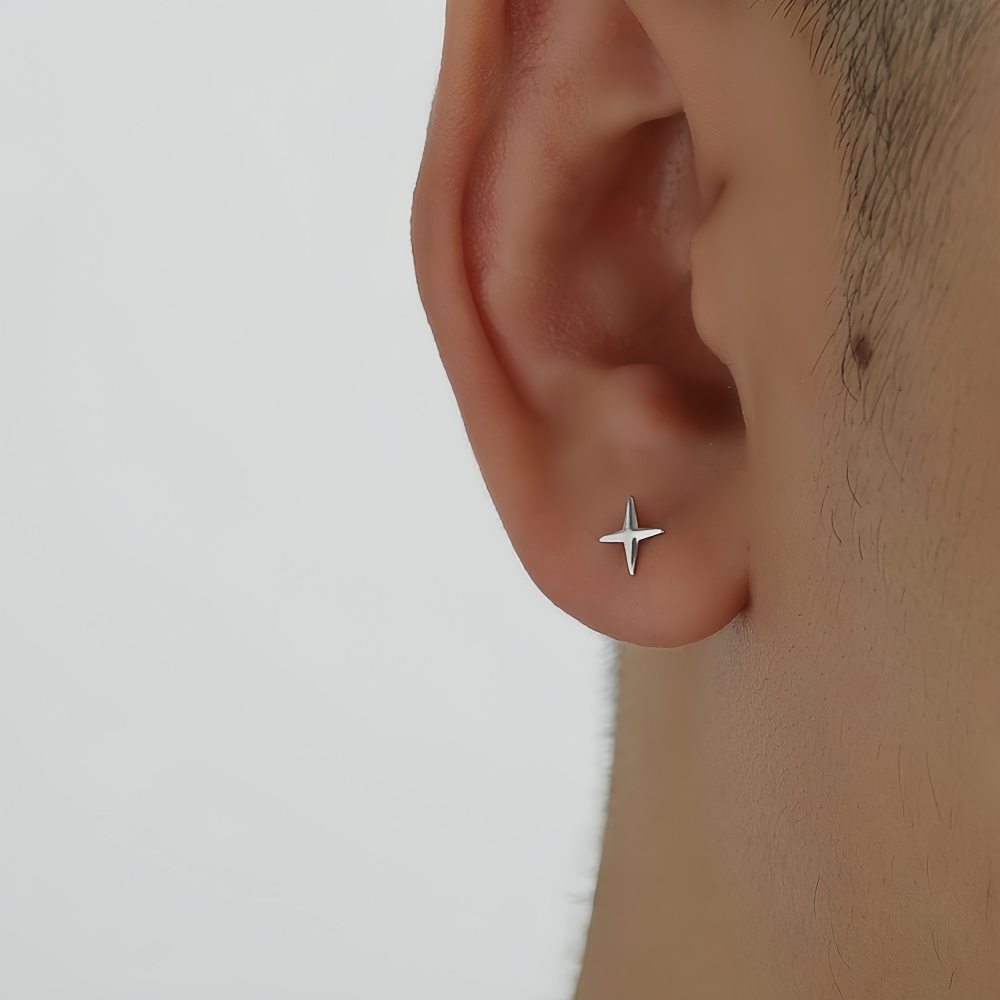 ต่างหูแบบติดหูรูปดาวไขว้เรียบง - Street Fashion Earrings บทวิจารณ์และราคา