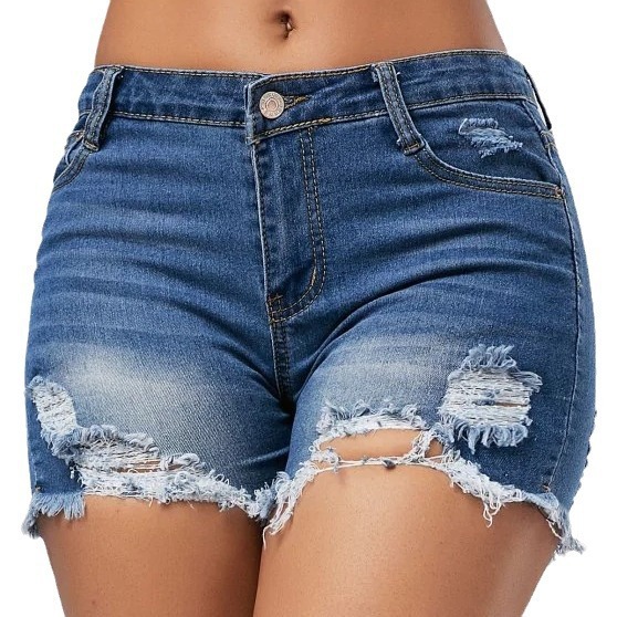 กางเกงยีนส์ขาสั้นผู้หญิง เอวสู - Distressed Jean Rip บทวิจารณ์และราคา