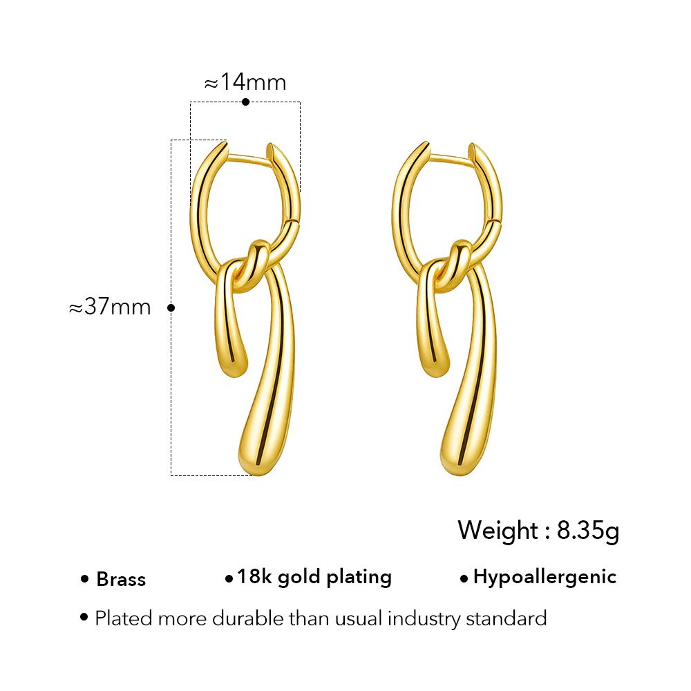 ต่างหูผู้หญิงทรงปมแบบไม่สมมาตร - Street Fashion Earrings บทวิจารณ์และราคา